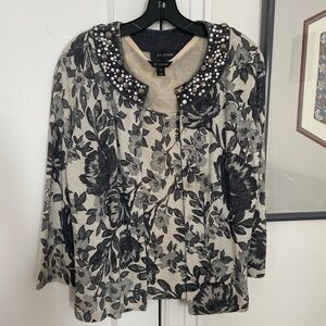 St. John sweater set shimmer floral M